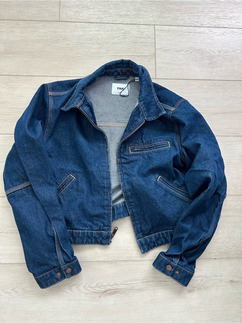 Aritzia TNA Dark Blue Denim Jacket